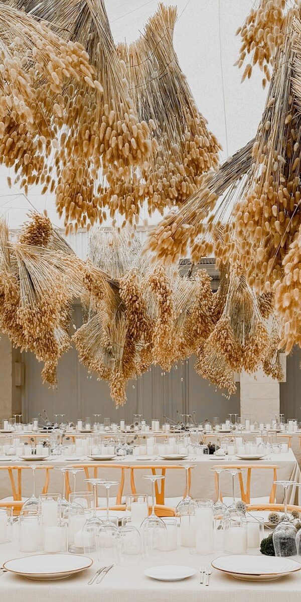 Allestimento con fiori secchi