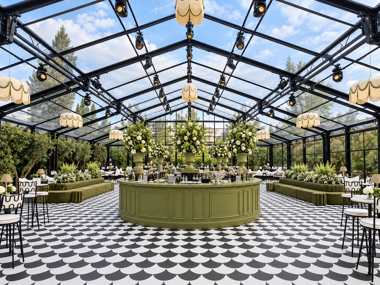 Arboria by Exotent, interior with central bar